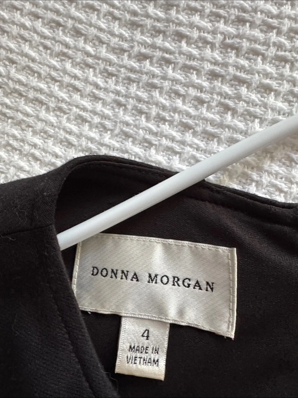 Donna Morgan Black shift Dress with Gold Corner Trim - Picture 3 of 4